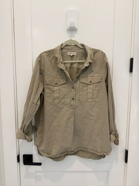 Madewell Light Olive Utility Shirt Jacket